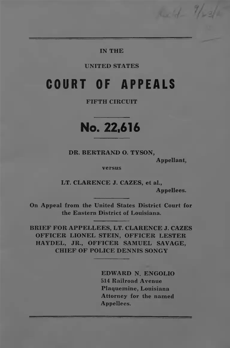 Tyson v. Cazes Brief for Appellees preview
