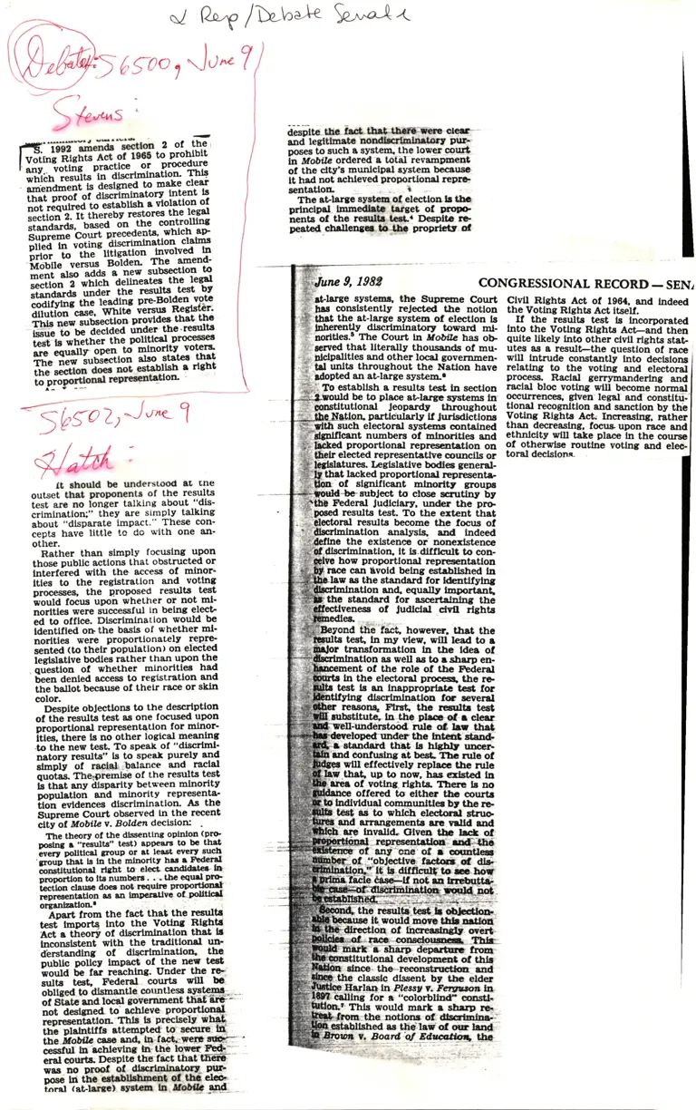 Legal Research on Congressional Record S6500, S6502 preview