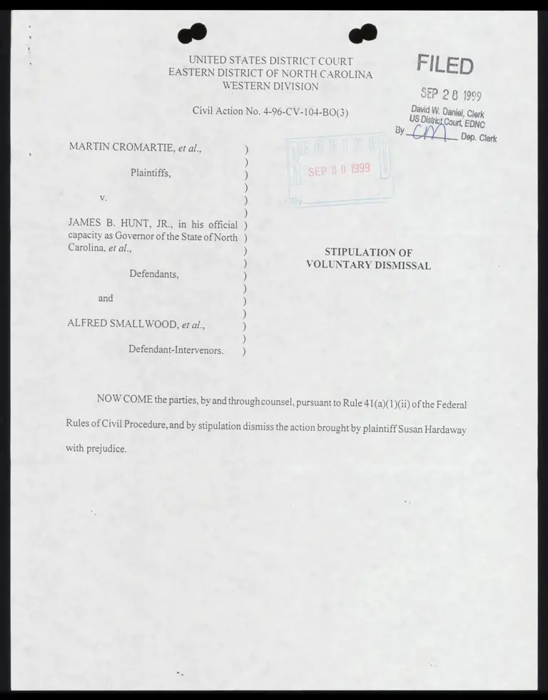 Stipulation of Voluntary Dismissal preview