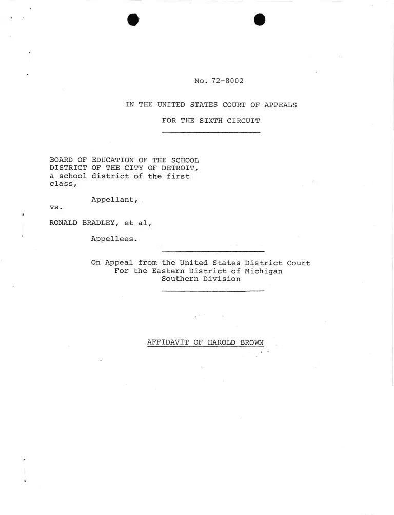Affidavit of Harold Brown preview