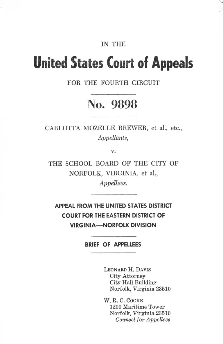 Brewer v. School Board of the City of Norfolk, Virginia Brief of Appellees preview