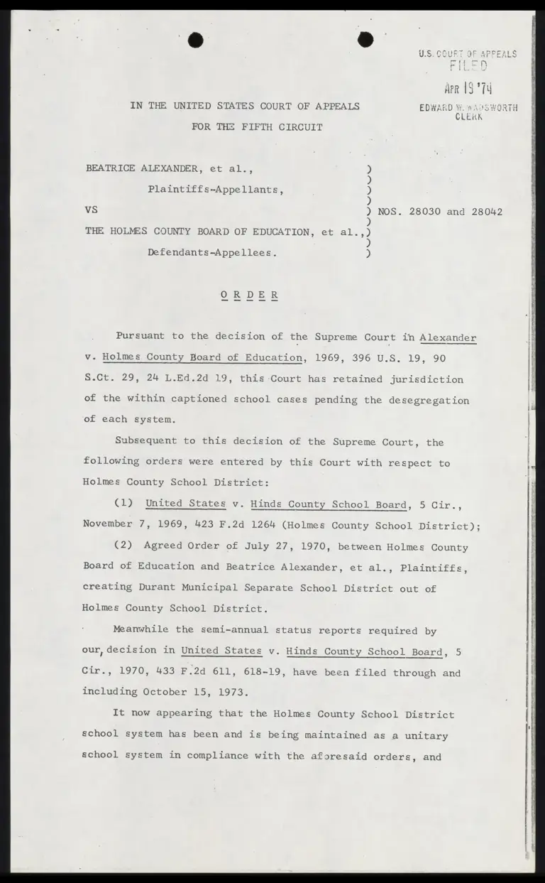 Order Transferring Holmes County Case preview