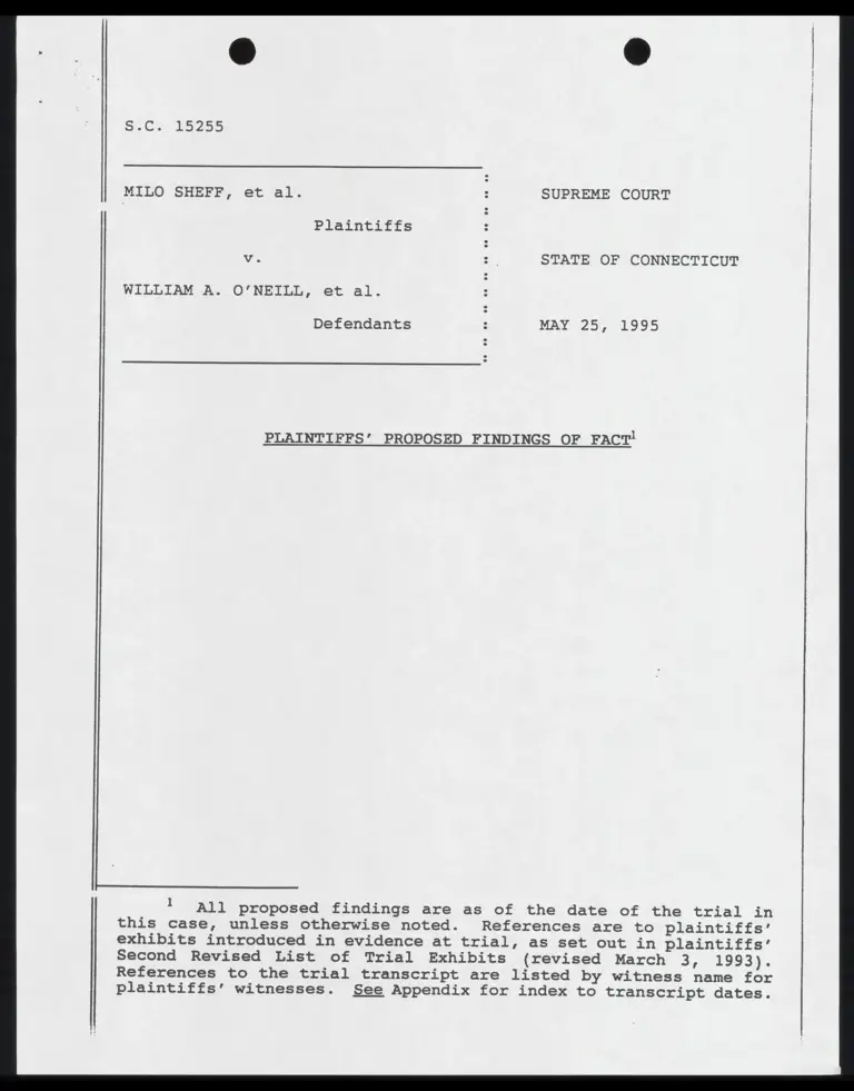 Plaintiffs' Proposed Findings of Fact preview