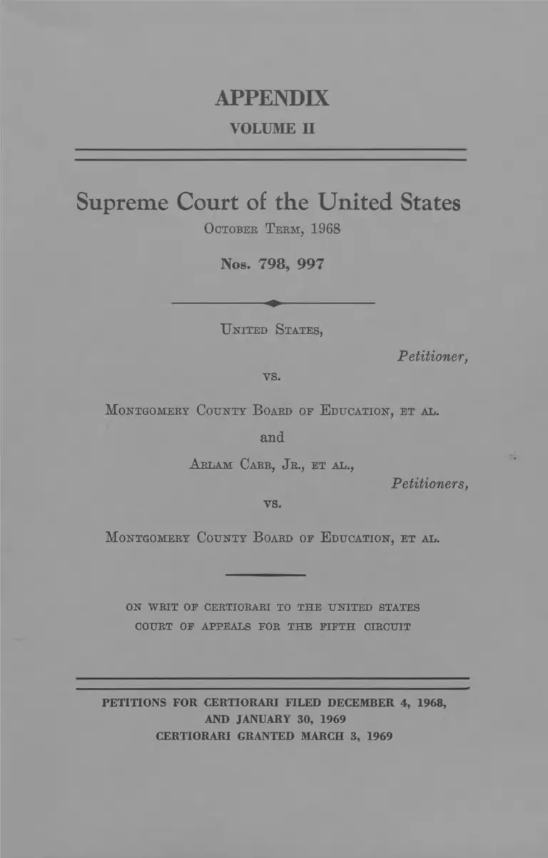 United States v. Montgomery County Board of Education Appendix Vol. 2 preview