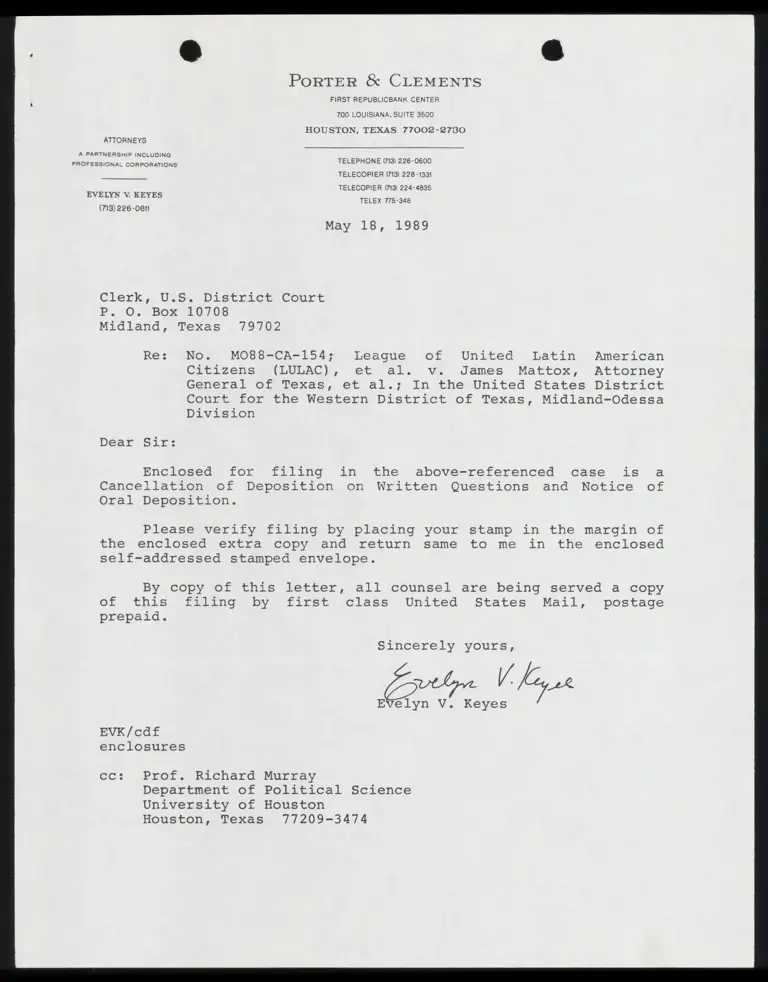 Cencellation of Deposition on Written Questions and Notice of Oral Deposition preview