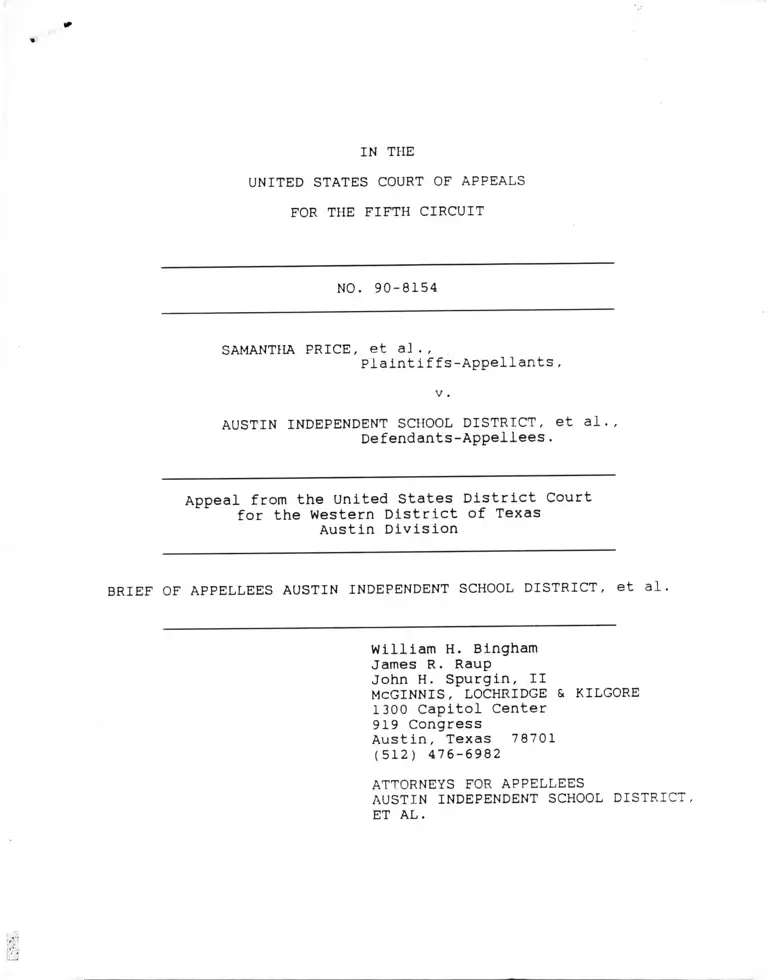 Price v. Austin Independent School District Brief of Appellees preview