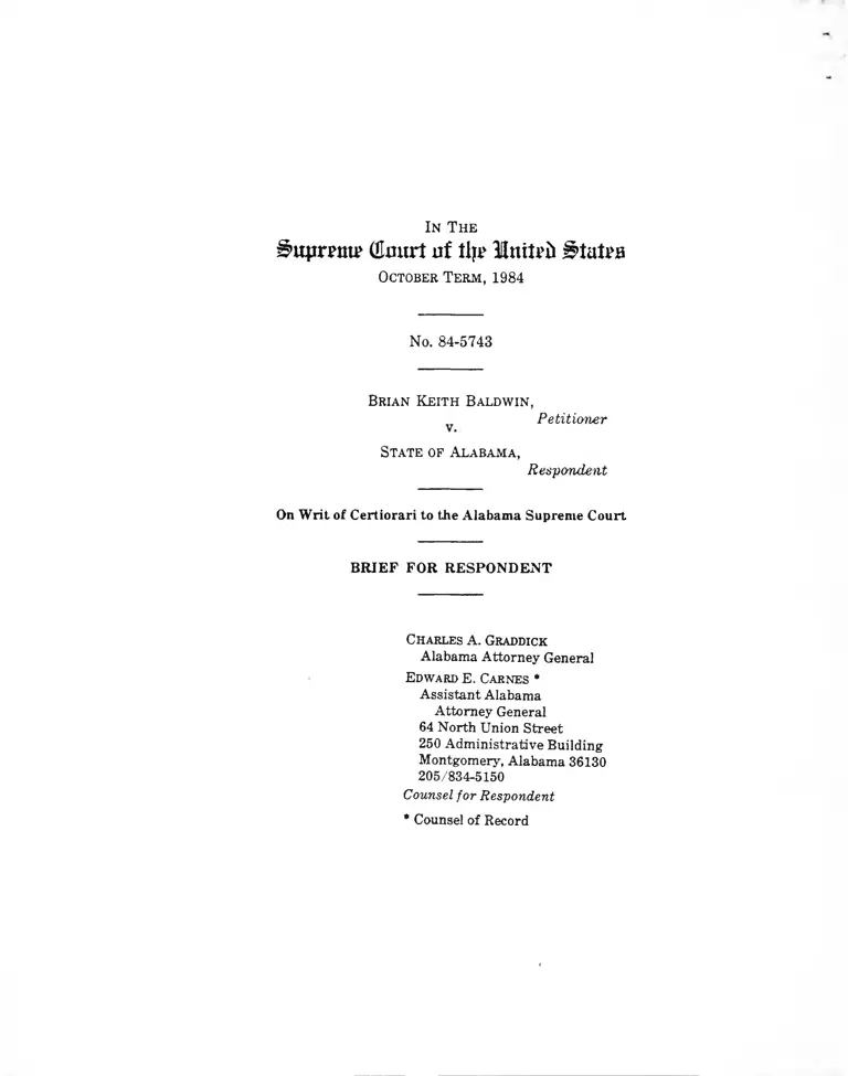 Baldwin v. Alabama Brief for Respondent preview