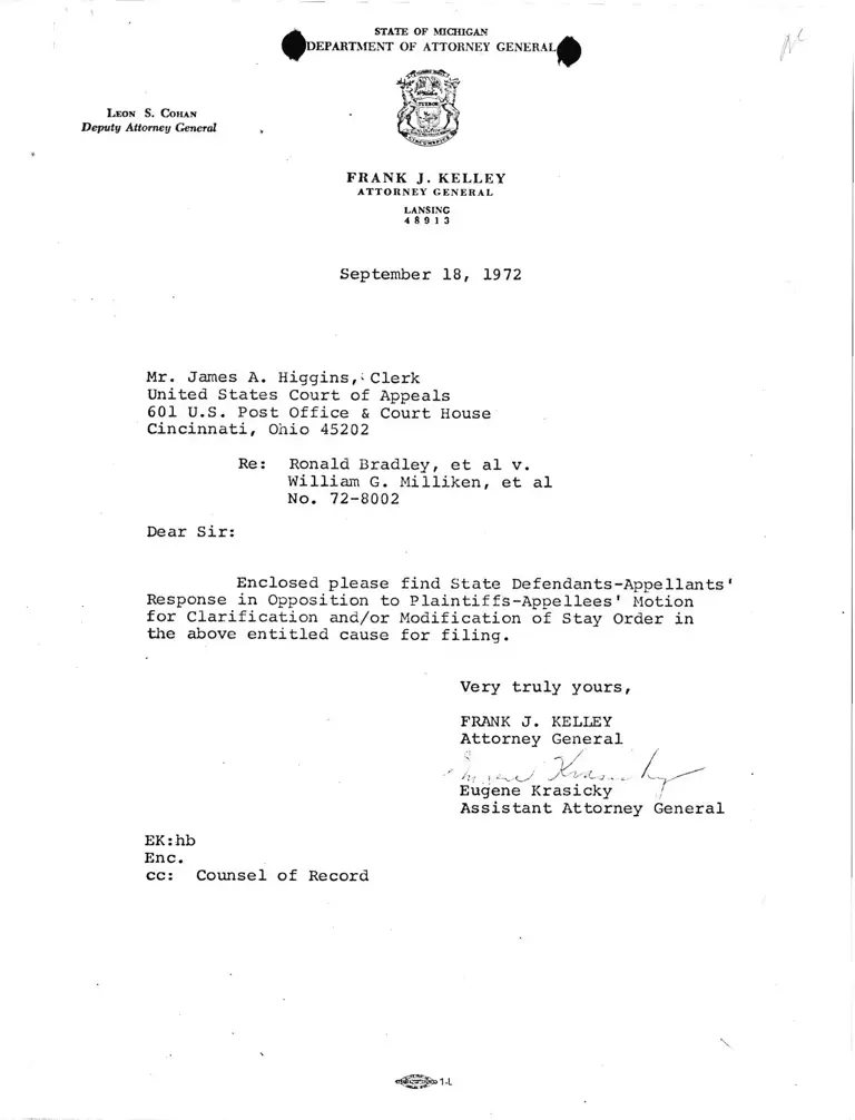 Letter from Attorney General Kelley to U.S. Court of Appeals preview