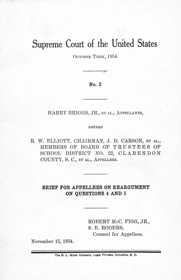Briggs v. Elliot Brief for Appellees on Reargument on Questions 4 and 5 preview