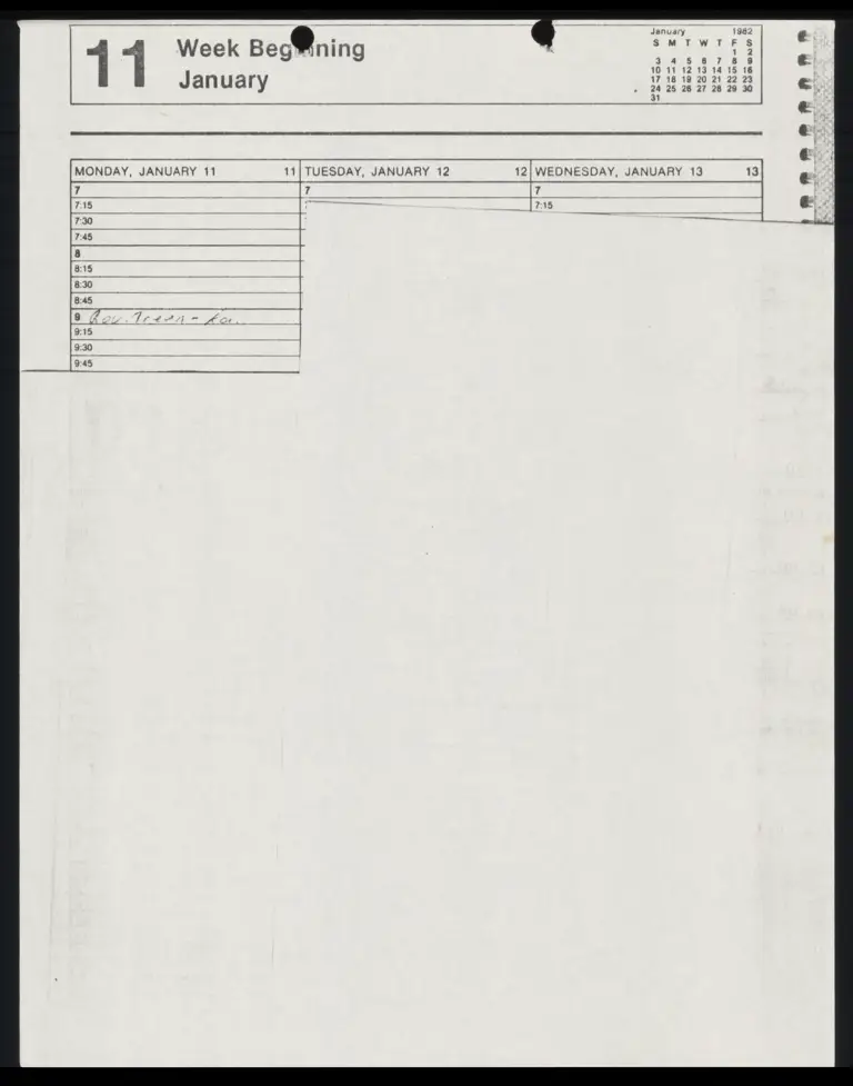 Bradford Reynold's Schedules and Outstanding Calls preview