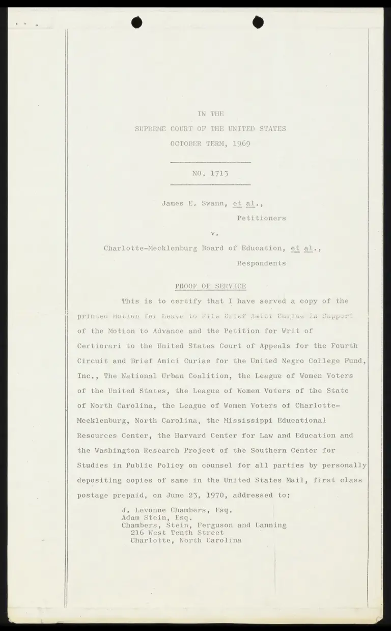 Proof of Service for Motion to File Amici Brief preview