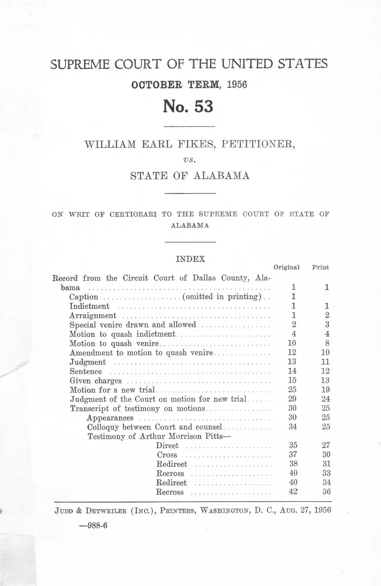 Fikes v. Alabama Index preview
