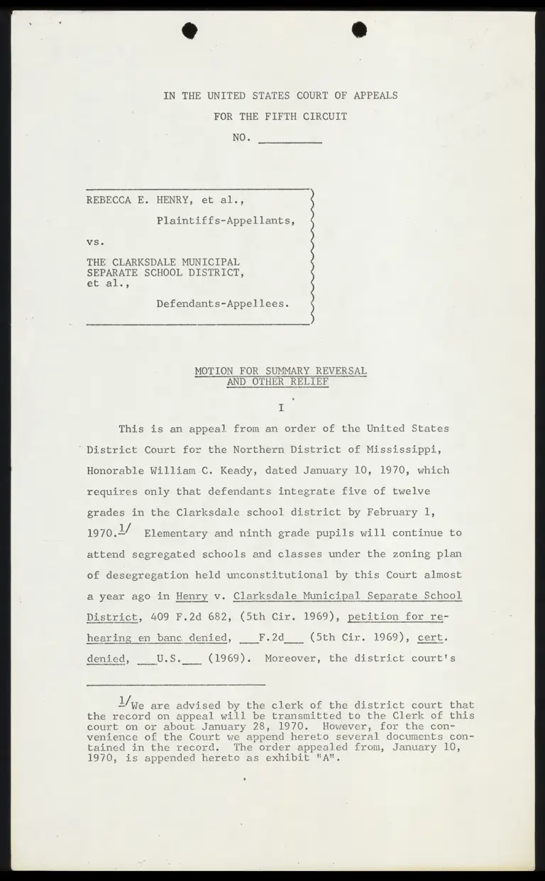 Motion for Summary Reversal and Other Relief preview