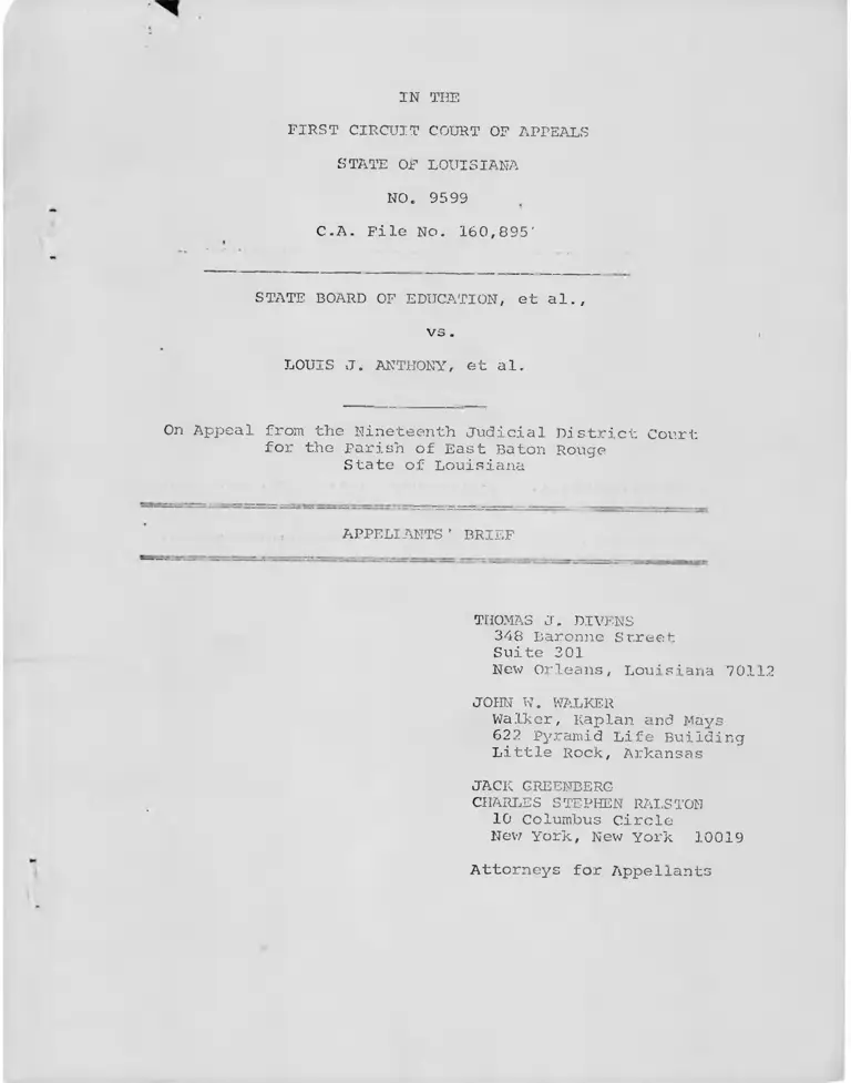 State Board of Education v. Anthony Appellants' Brief preview