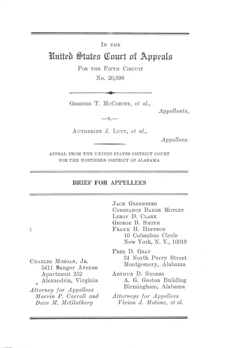 McCorvey v. Lucy Brief for Appellees preview
