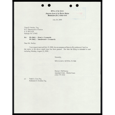 Letter to Smiley from McNerney RE: Extension Request Granted preview