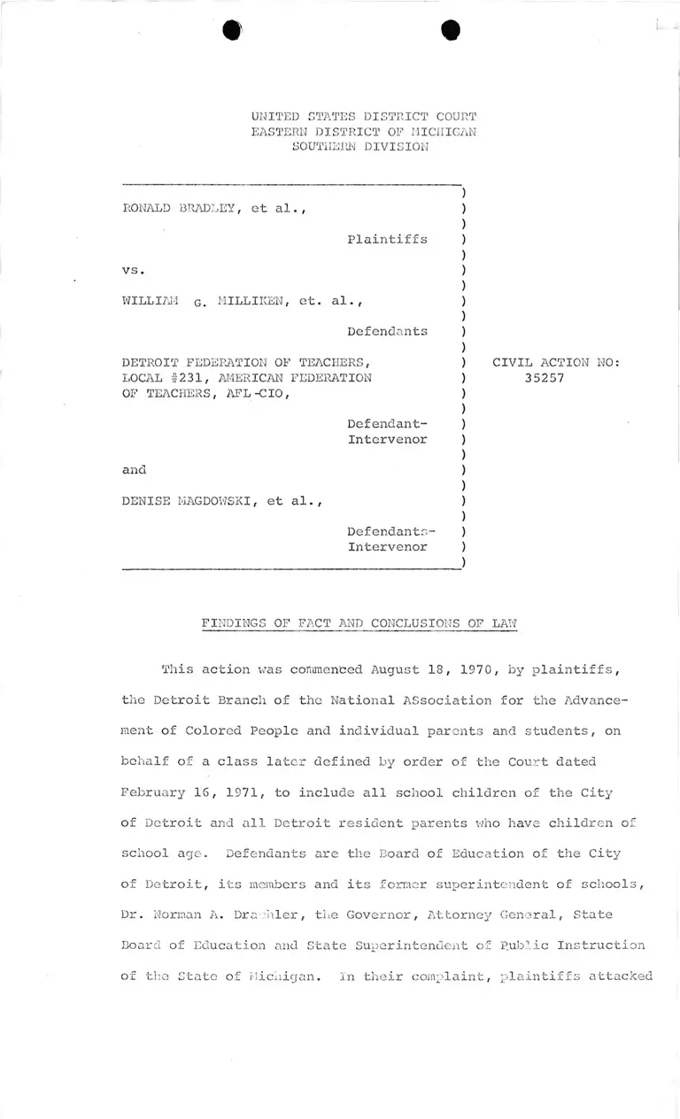 Draft Findings of Fact and Conclusions of Law preview