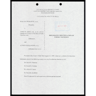 Defendants' Identification of Expert Witnesses with Certificate of Service preview