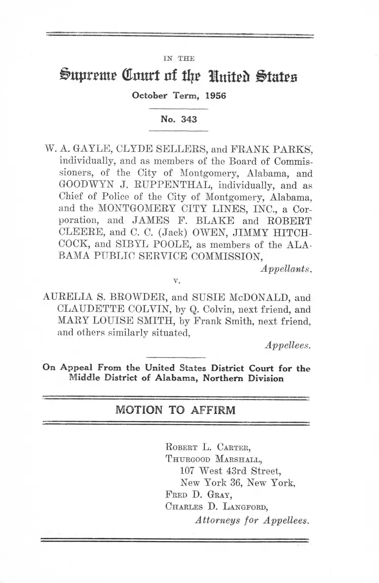 Sellers v. Browder Motion to Affirm preview