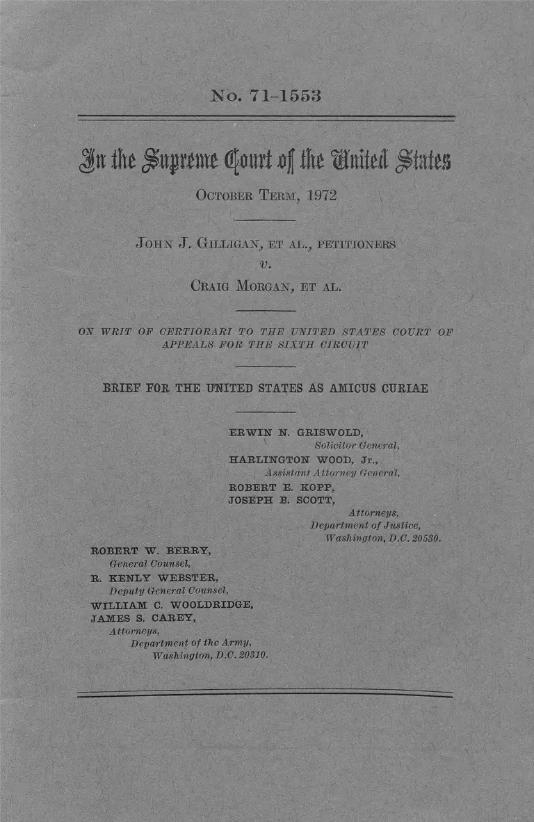 Gilligan v. Morgan Brief for the United States as Amicus Curiae preview