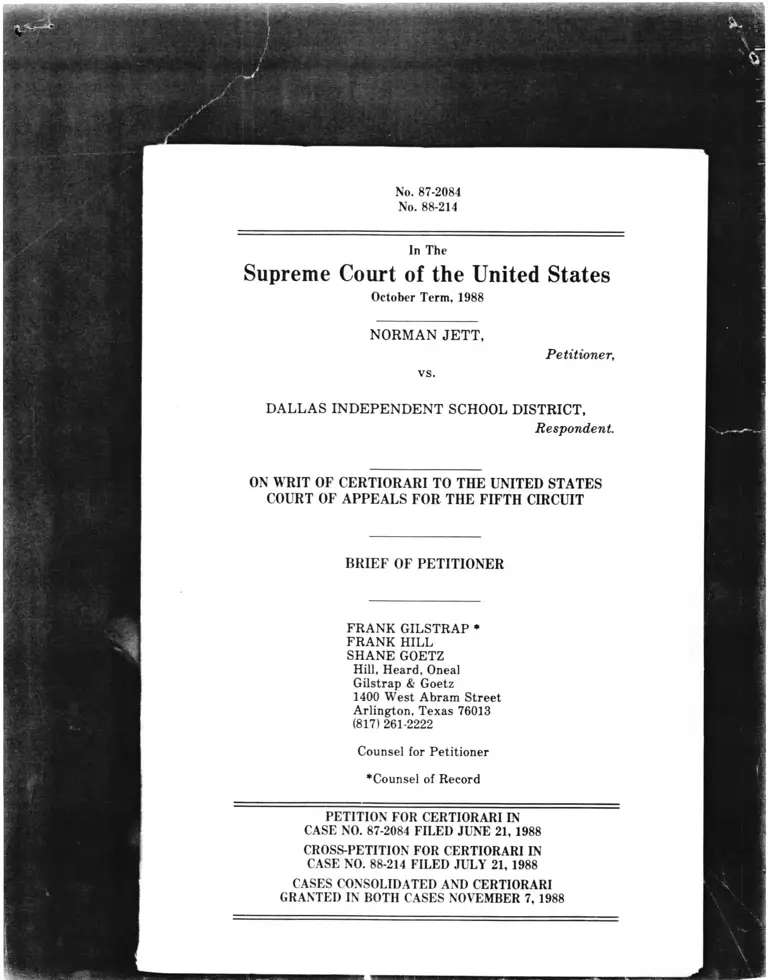 Jett v. Dallas Independent School District Brief of Petitioner preview