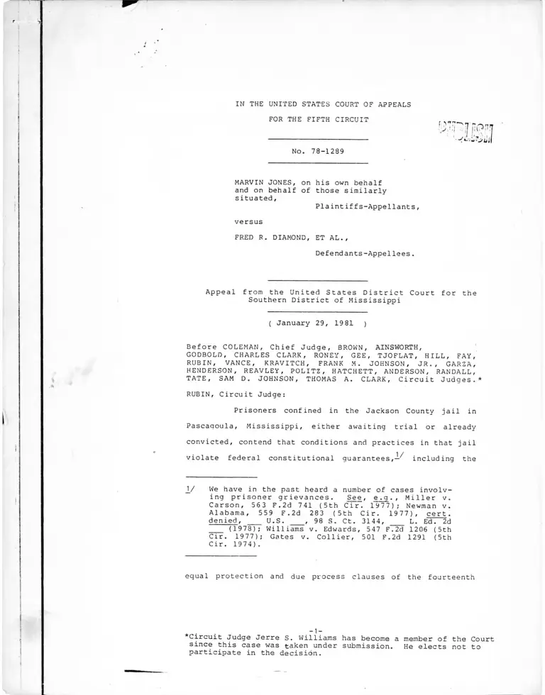Jones v. Diamond Appeal preview
