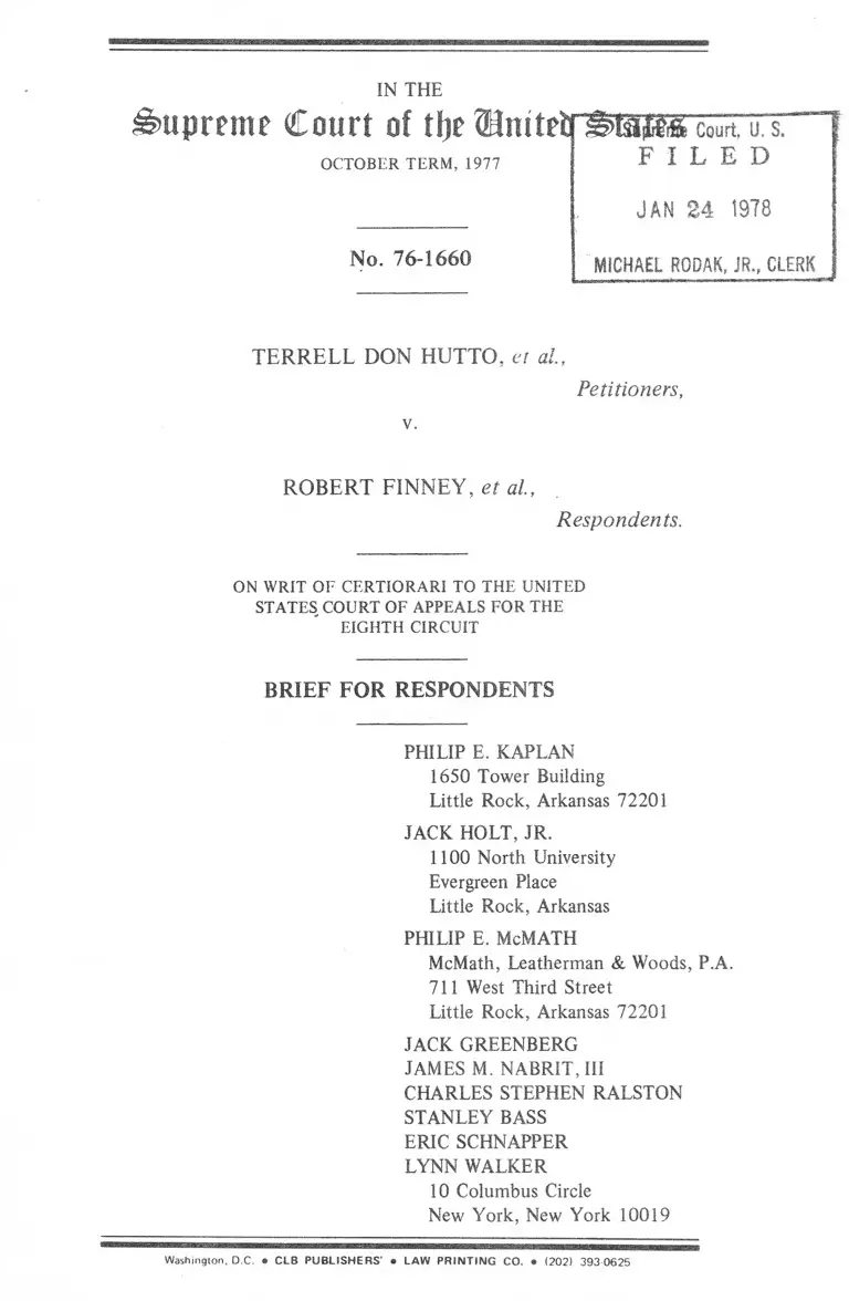 Hutto v. Finney Brief for Respondents preview