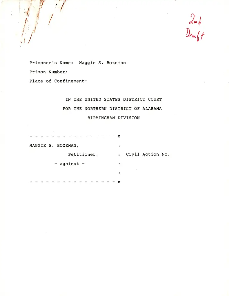Draft of Petition for Writ of Habeas Corpus by a Person in State Custody 3 preview
