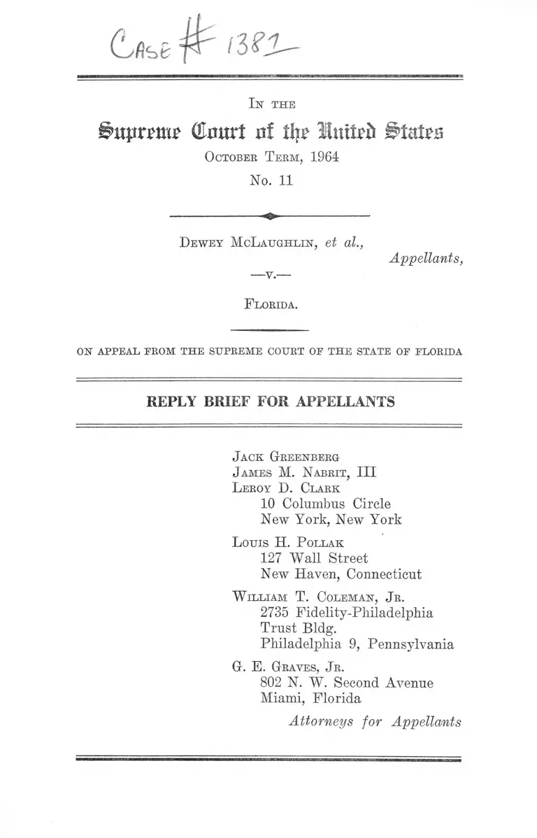 McLaughlin v. Florida Reply Brief for Appellants preview