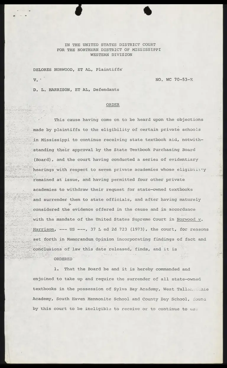 Order to Surrender Textbooks preview
