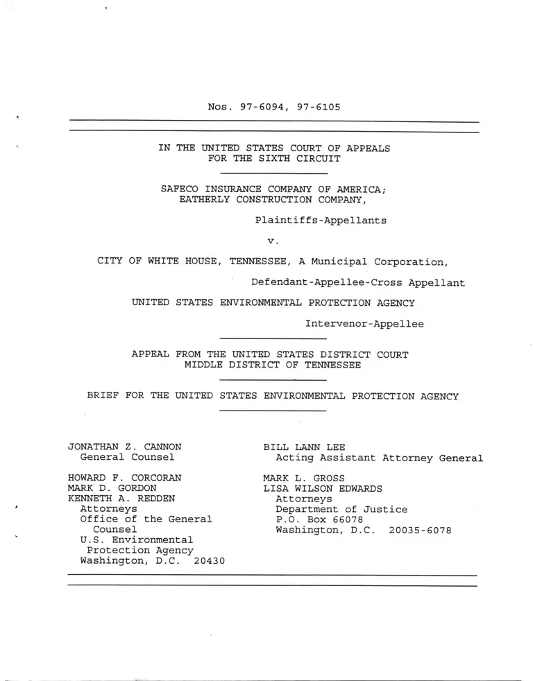 Safeco Insurance Company of America v City of White House Brief for US EPA preview