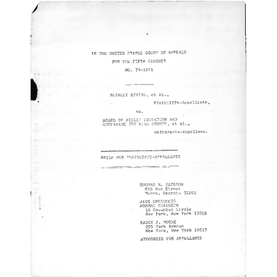 Bivins v. Board of Public Education and Orphanage for Bibb County Brief for Plaintiffs-Appellants preview