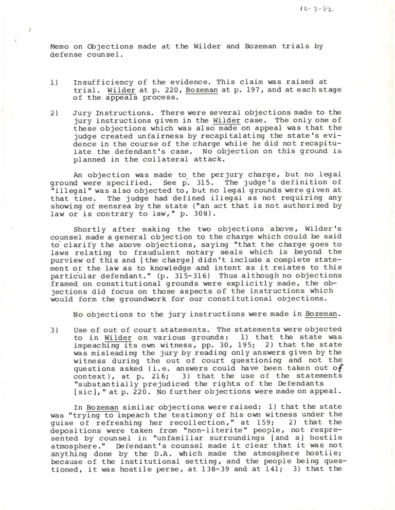 Memorandum on Objections preview