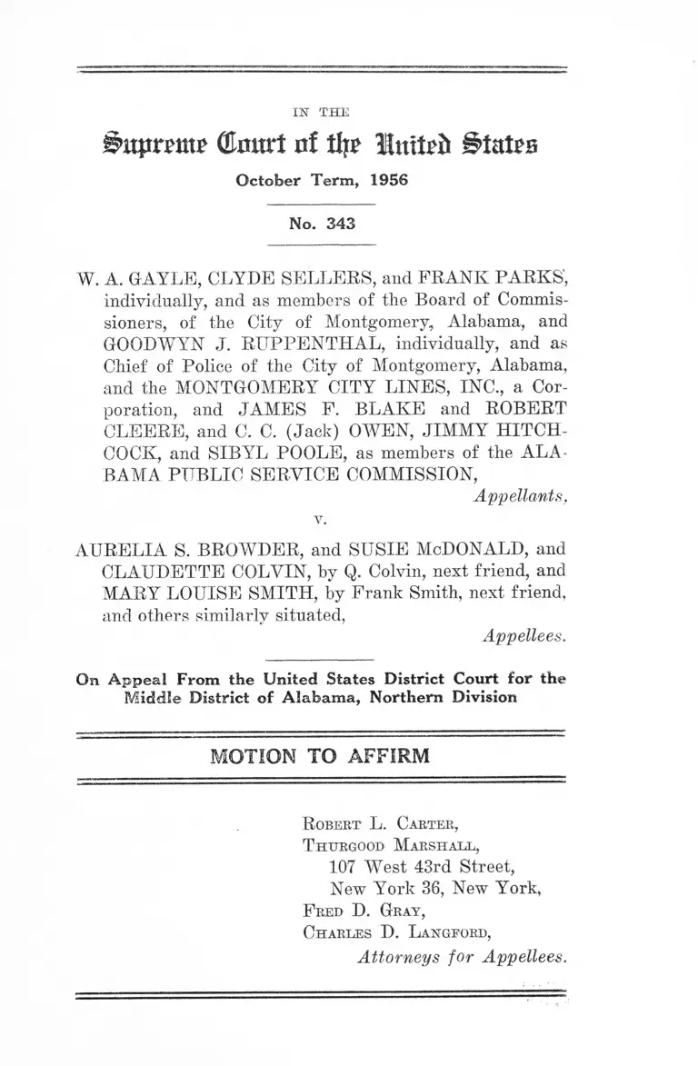 Sellers v. Browder Motion to Affirm preview
