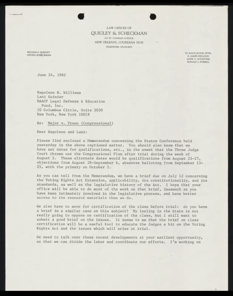 Correspondence from Quigley to Guinier preview