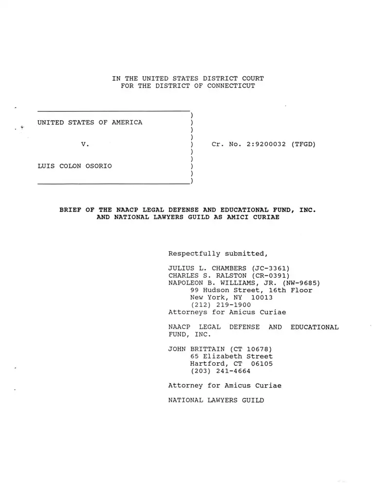 United States v. Osorio Brief Amici Curiae preview