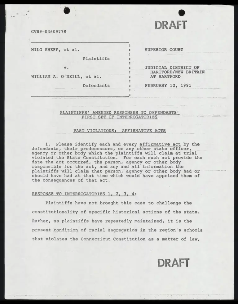 Plaintiffs' Amended Responses to Defendants' First Set of Interrogatories preview