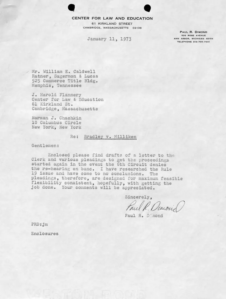 Letter from Dimond to Flannery RE Drafts preview