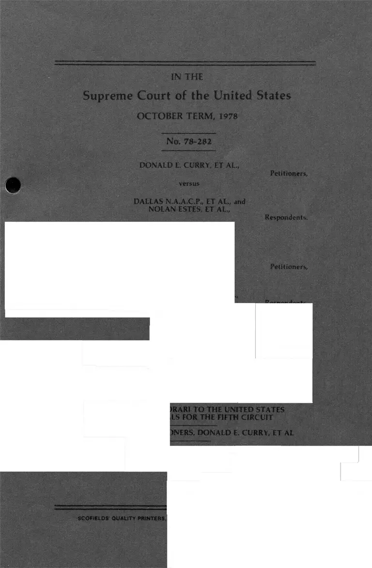 Curry v. Dallas NAACP Brief for Petitioners preview