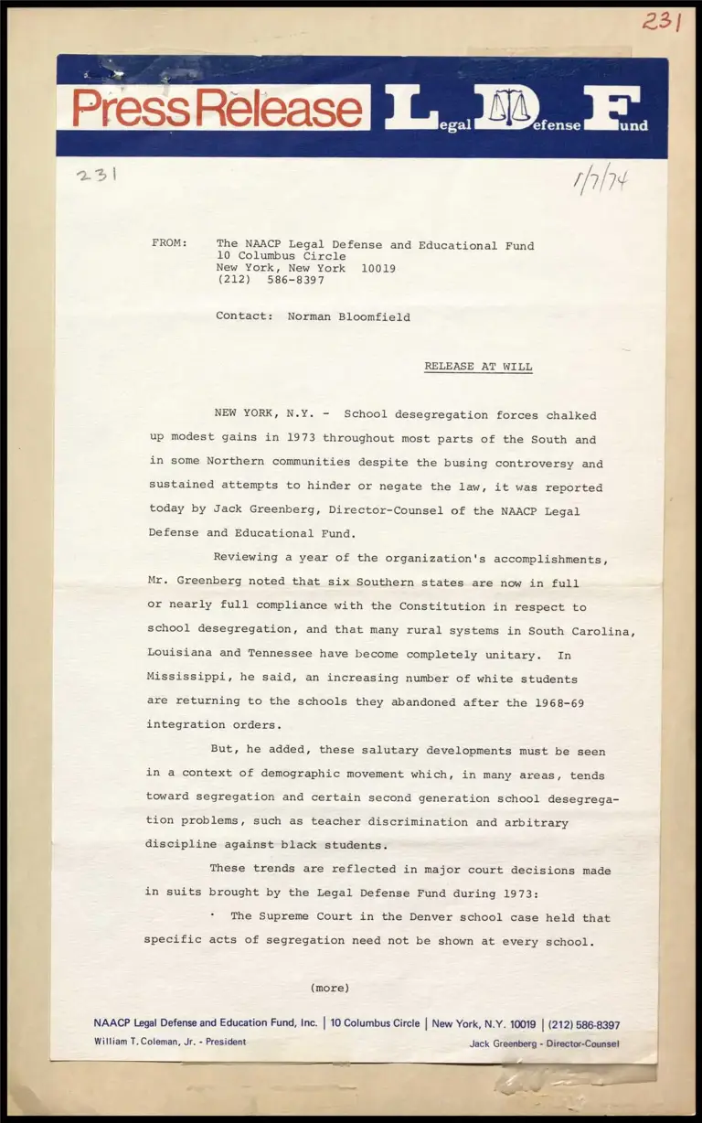 Greenberg's Review of School Desegregation Cases preview