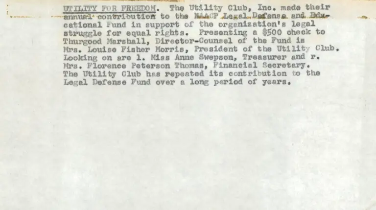 Marshall, Thurgood; and Donors, 1961, undated - 2 of 10 (supplement) preview
