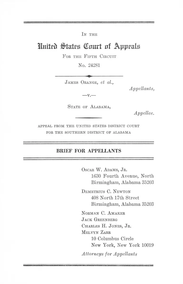 Orange v. Alabama Brief for Appellants preview
