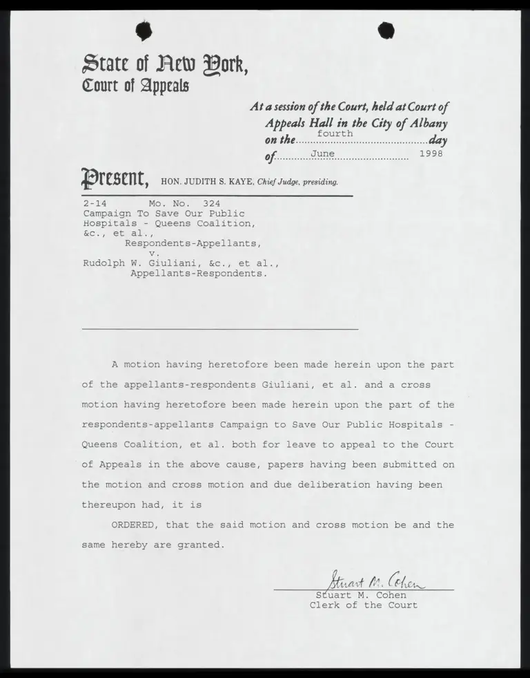 Order Granting Defendant-Appellants Motion for Leave preview