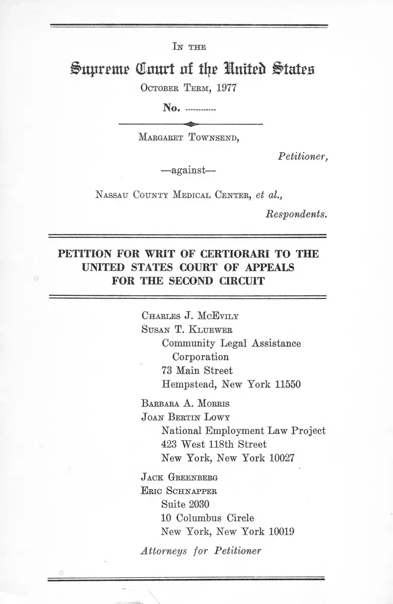 Townsend v. Nassau County Medical Center Petition for Writ of Certiorari preview