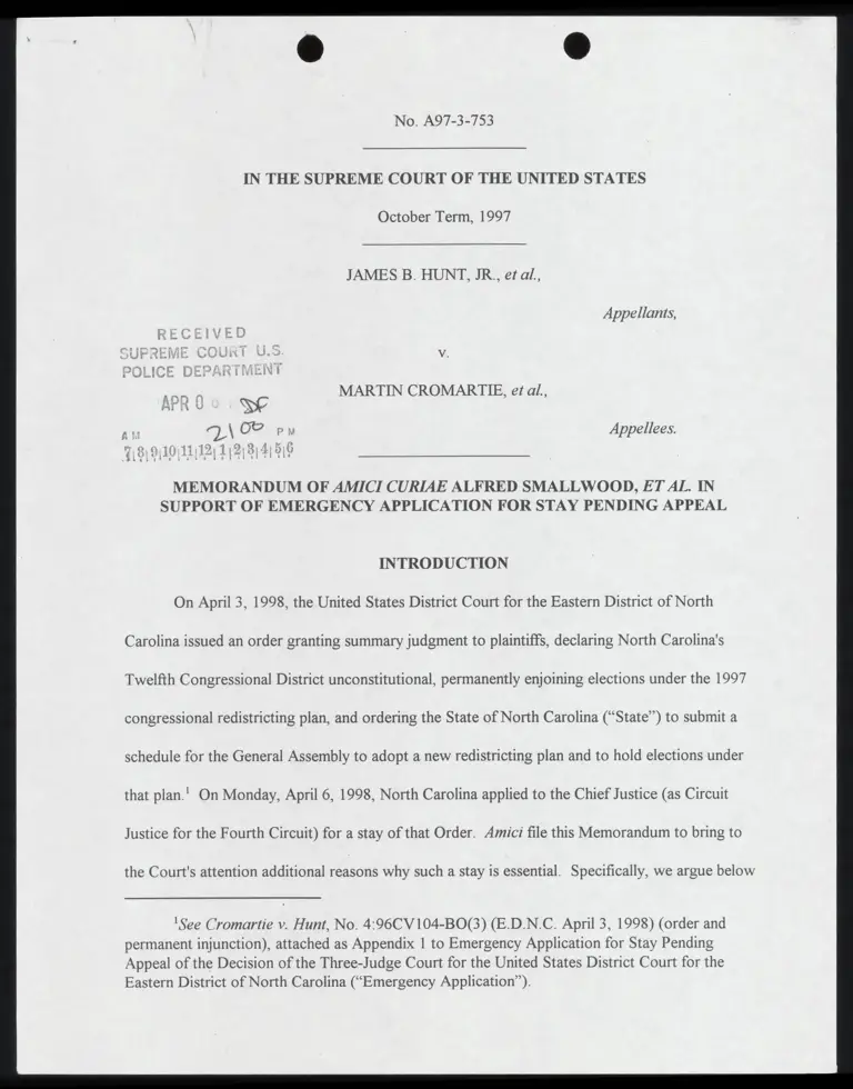 Memorandum of Amici Curiae in Support of Emergency Application for Stay Pending Appeal preview