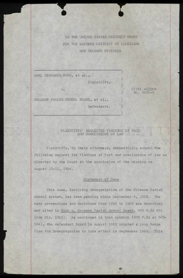 Plaintiffs' Requested Findings of Fact and Conclusions of Law preview