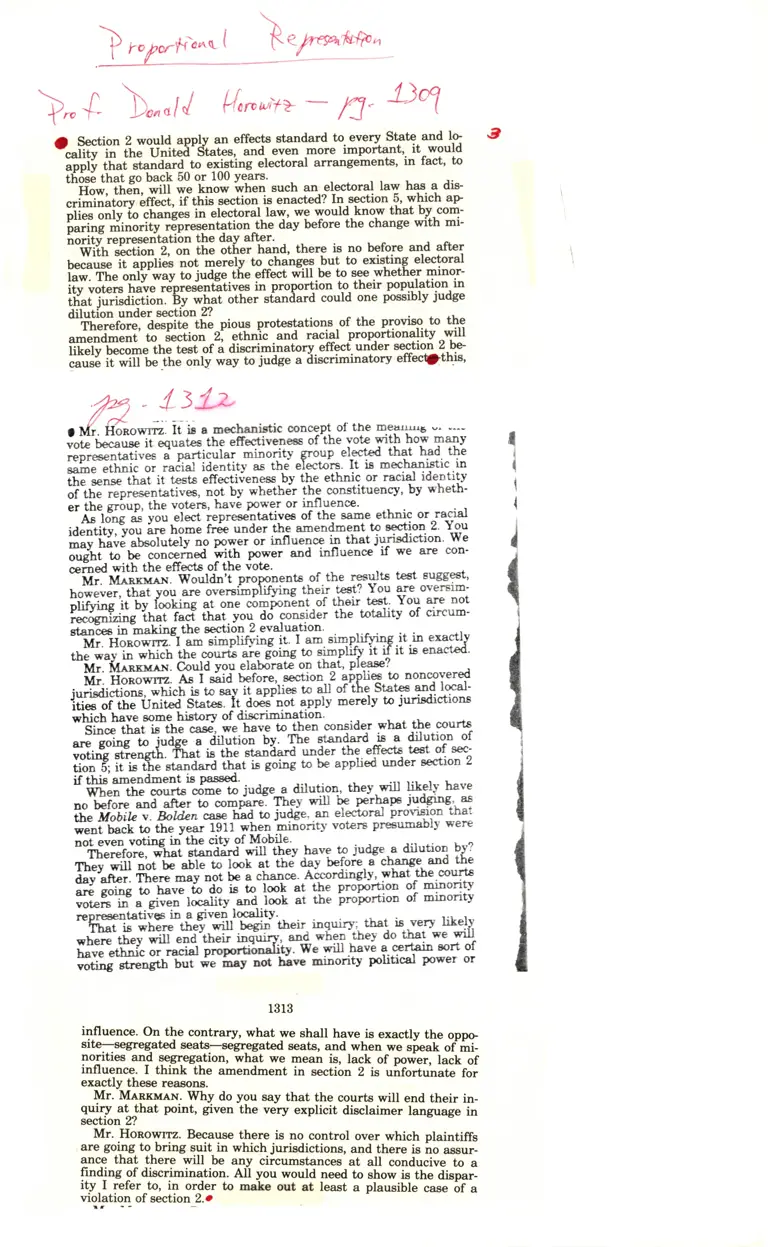 Legal Research on Statement of Donald L. Horowitz Excerpts preview