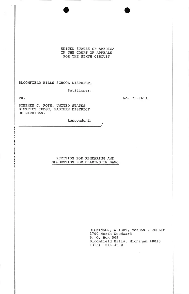 Petition for Rehearing and Suggestion for Rehearing In Banc preview