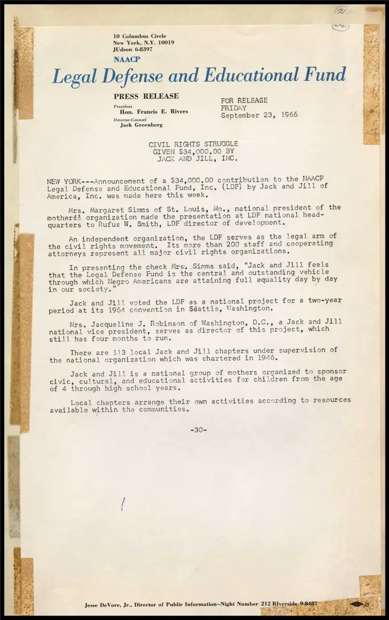 Civil Rights Struggle Given $34,000 By Jack and Jill, Inc. 1 preview