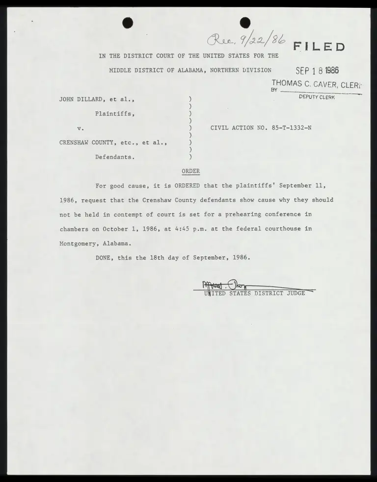 Order to Show Cause preview
